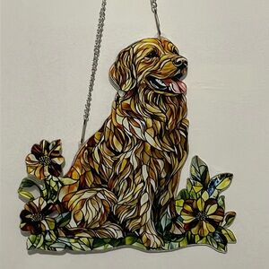 Suncatcher Acrylic Golden Retriever Dog 7” Home Decor Valentines Day Easter Gift